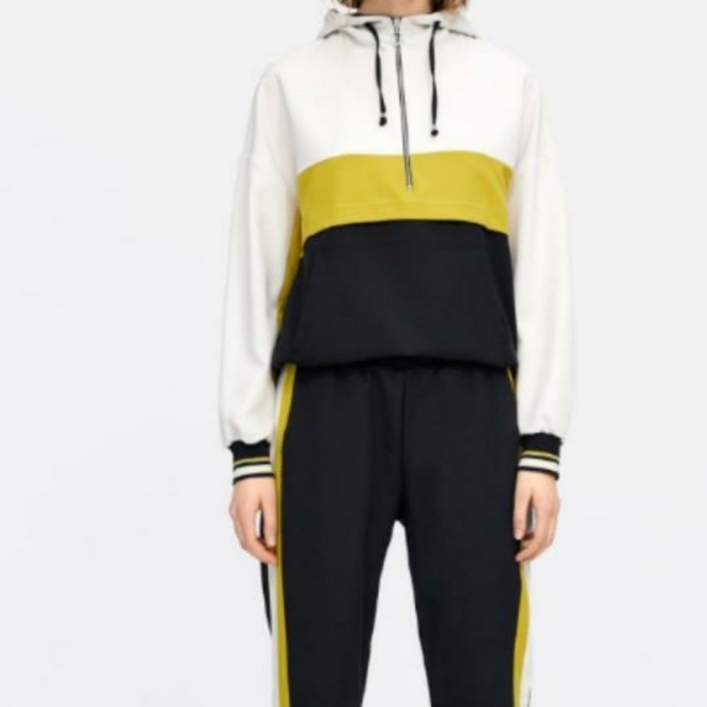 Zara Black and Yellow Jogger Set